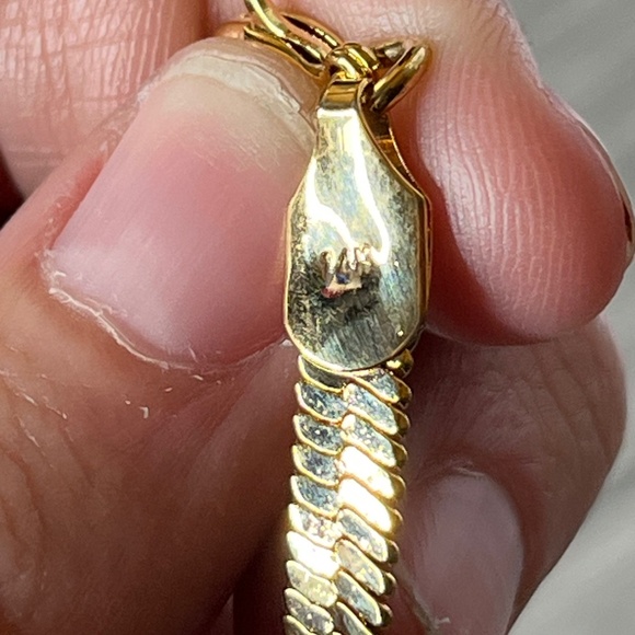 Kay Jewelers vintage 90s 14K gold chain with Square CZ stone - Picture 7 of 11